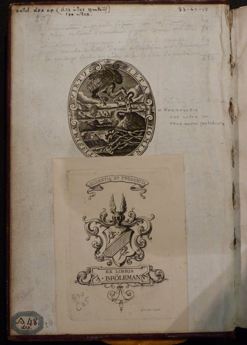 Br�lemann bookplate and label